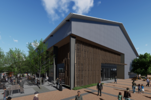 rendering of stockyards event center building